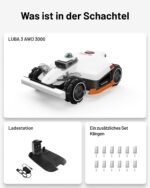 MAMMOTION LUBA 3 AWD 3000 Mähroboter ohne Begrenzungskabel für 3000㎡, 360° LiDAR+NetRTK+KI Vision Tri-Fusion-Positionierung, AWD für 80% Steigungen, Keine RTK-Basisstation, bis zu 30 Zonen, 12Ah Akku