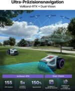 ANTHBOT M5 Mähroboter ohne Begrenzungskabel mit präziser RTK-Navigation und Dual-Vision, KI-Hindernisvermeidung, App-Steuerung, für Gärten bis 500 m², kompakter Rasenmäher Roboter mit 45% Steigung