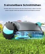 V100 Mähroboter ohne Begrenzungskabel Rasenroboter mit Kamera, Hindernisvermeidung, Vision Navigation, 4 Ah Akku Rasenmäher Roboter ohne Begrenzungsdraht 150㎡ mit Ersatzklingen, Spiralschnitt