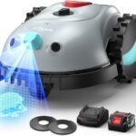 V100 Mähroboter ohne Begrenzungskabel, mit Vision Navigation, 150 Hinderniserkennung, Rasenroboter bis zu 150 m², Akku Rasenmäher Roboter mit Magnetstreifen, Ersatzklingen