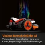 WORX Landroid Vision M600 WR206E.1 - Mähroboter ohne Begrenzungskabel für Gärten bis 600m², AI Rasenmäher Roboter (WLAN & Bluetooth, aktive Hindernisvermeidung mit KI-Technologie, Igelschutz)
