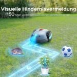 V100 Mähroboter ohne Begrenzungskabel, mit Vision-Navigation, Hindernisvermeidung(150 Arten), 4,0 Ah Akku Rasenmäher Roboter, Rasenroboter mit Graskamm, Ersatzklingen