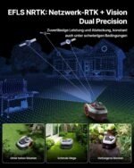 Navimow i205 AWD Mähroboter ohne Begrenzungskabel, Allradantrieb für Steigungen bis zu 45%, EFLS NRTK + Vision, Automatisches Kartieren, inkl. 2,55 Ah Akku, Empf. 500 m², Keine RTK-Antenne