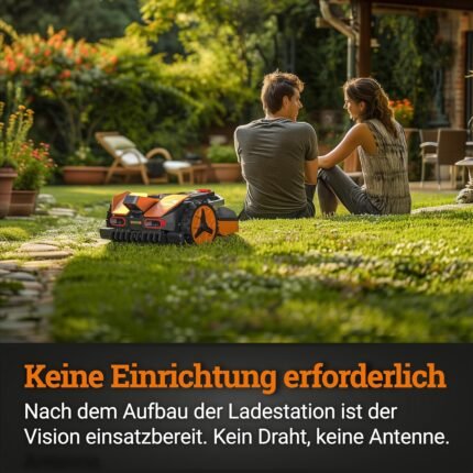 WORX Landroid Vision S250 WR202E - Robotic Lawnmower without Boundary Cable for Gardens up to 250 m², AI Lawnmower Robot (WLAN & Bluetooth, Active Obstacle Avoidance with AI Technology, Hedgehog